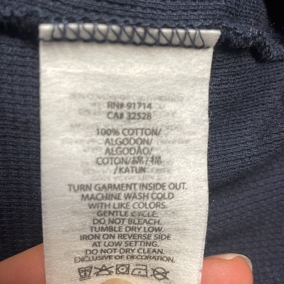 Armani exchange blue thermal style long sleeve tshirt - Picture 3 of 3